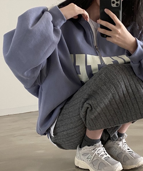 Flugge（フラッジー）の「ビッグプリントハーフジップスウェット（スウェット・レディース・グレー/ブルー・MEDIUM/LARGE）」の12枚目の写真