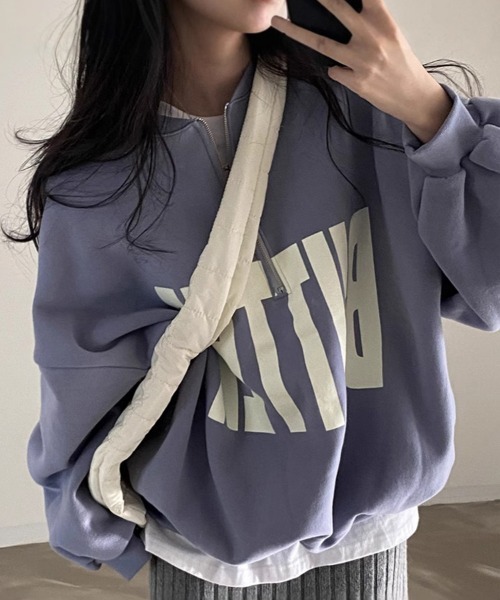 Flugge（フラッジー）の「ビッグプリントハーフジップスウェット（スウェット・レディース・グレー/ブルー・MEDIUM/LARGE）」の15枚目の写真