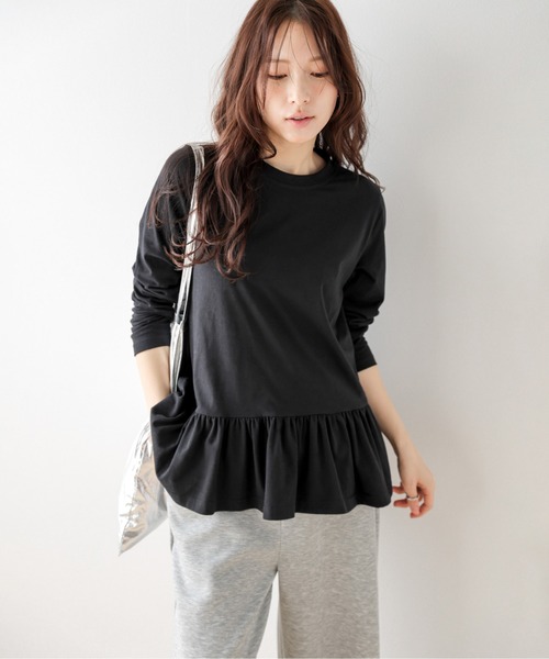 La-gemme(ラジェム)の「裾フリル カットソー(Tシャツ/カットソー・レディース・ブラック/ホワイト・フリー)」の17枚目の写真