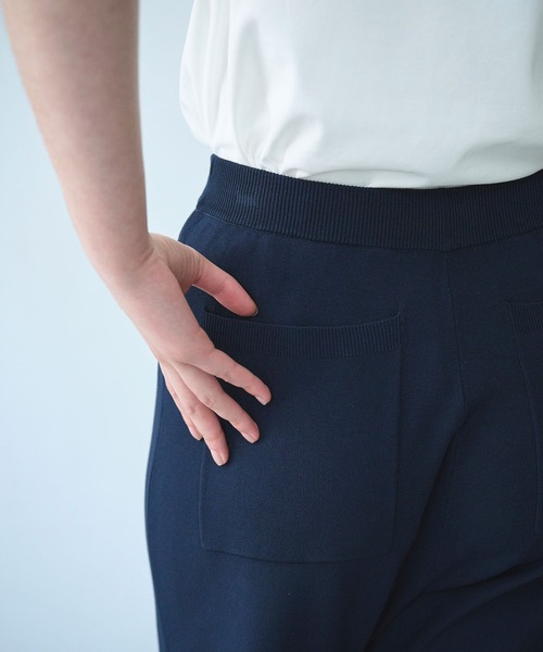 N.O.R.C(ノーク)の「ストレートニットパンツ【CLEAN MOTION】(その他パンツ・レディース・ホワイト/ネイビー・S/M)」の3枚目の写真