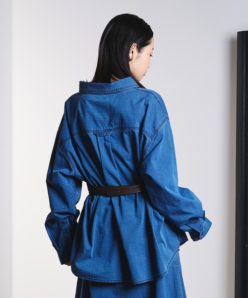 ROSE BUD（ローズバッド）の「(GENE HEAVENS)WORK POCKET RIP STOP SHIRT（シャツ/ブラウス・レディース・ブルー/チャコール・ONE SIZE）」の12枚目の写真