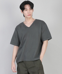 SAINTCREW（セントクルー）の「無地Vネック半袖TシャツVSR-881スレートグレー（Tシャツ/カットソー）」