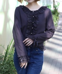 axes femme | ローズボタンフリルトップス(Tシャツ/カットソー)
