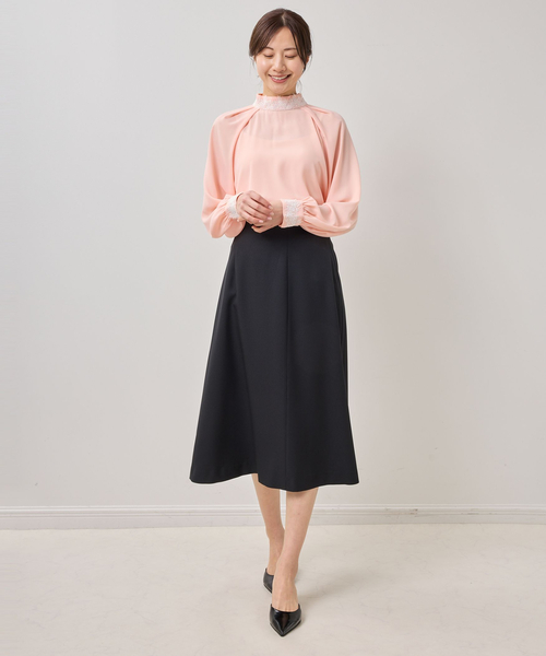 NARACAMICIE(ナラカミーチェ)の「【NARACAMICIE】ツイルストレッチバックル付きフレアスカート(スカート・レディース・ブルー/ブラウン/ブラック・M)」の14枚目の写真