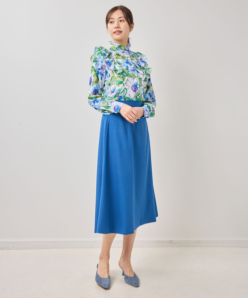 NARACAMICIE(ナラカミーチェ)の「【NARACAMICIE】ツイルストレッチバックル付きフレアスカート(スカート・レディース・ブルー/ブラウン/ブラック・M)」の16枚目の写真