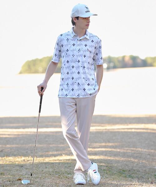 adabat(アダバット)の「【ADABAT NAVY】吸水速乾/UVカット ロゴモノグラム半袖ポロシャツ(ポロシャツ・メンズ・ベージュ系/ホワイト系1/ネイビー系・50/48/52/46)」の8枚目の写真