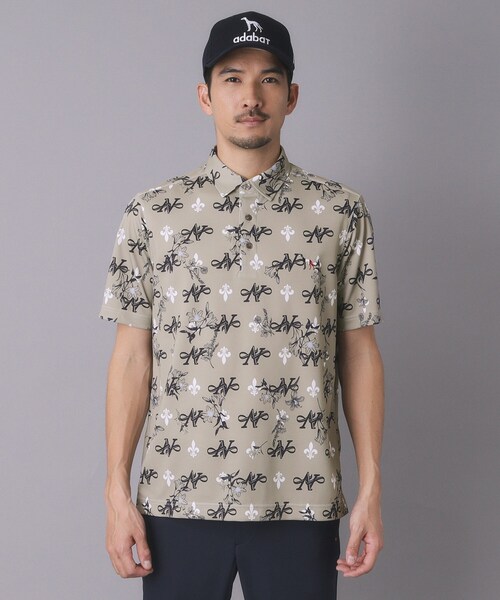 adabat(アダバット)の「【ADABAT NAVY】吸水速乾/UVカット ロゴモノグラム半袖ポロシャツ(ポロシャツ・メンズ・ベージュ系/ホワイト系1/ネイビー系・50/48/52/46)」の16枚目の写真