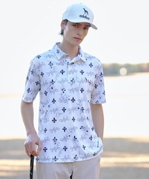 ADABAT NAVY】UVカット ランダムボーダー半袖ポロシャツ（ポロシャツ