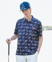 adabat（アダバット）の「【ADABAT NAVY】吸水速乾 UVカット シャダンロゴモノグラム半袖ポロシャツ（ポロシャツ）」
