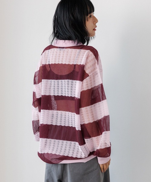 PBLIM（ページボーイリム）の「《UNISEX》ボーダーメッシュポロ（ポロシャツ・レディース・グレー系その他/ピンク系その他/ブルー系その他・FREE）」の20枚目の写真