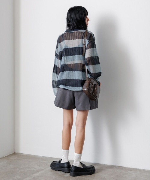 PBLIM（ページボーイリム）の「《UNISEX》ボーダーメッシュポロ（ポロシャツ・レディース・グレー系その他/ピンク系その他/ブルー系その他・FREE）」の17枚目の写真