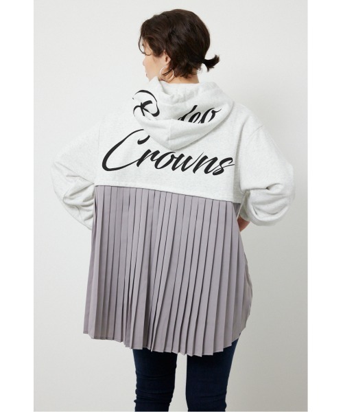 RODEO CROWNS WIDE BOWL(ロデオクラウンズワイドボウル)の「バックプリーツロゴパーカー(パーカー・レディース・ブラック/カーキ/グレー×ホワイト・FREE)」の21枚目の写真