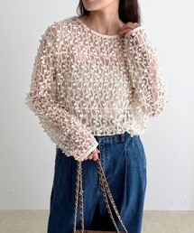 fredy emue | 《セットアップ対応》フォーカスドット刺繍プルオーバー(シャツ/ブラウス)