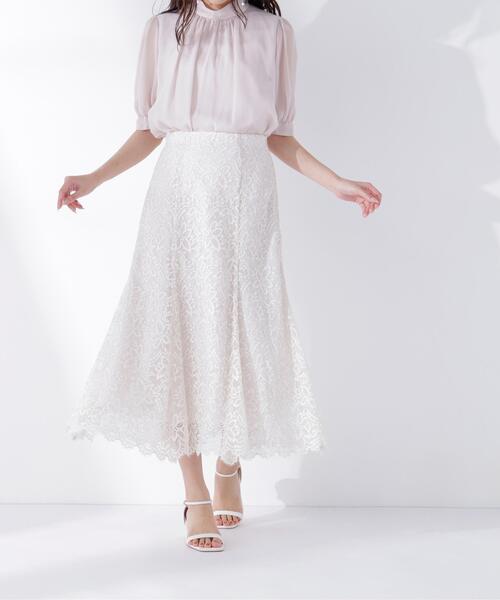 NATURAL BEAUTY BASIC(ナチュラルビューティーベーシック)の「◇レースマーメイドスカート(スカート・レディース・チャコールグレー/オフホワイト/ブルー/ブルー系その他2/ホワイト系その他2/グレー系その他2・MEDIUM/P/S)」の8枚目の写真