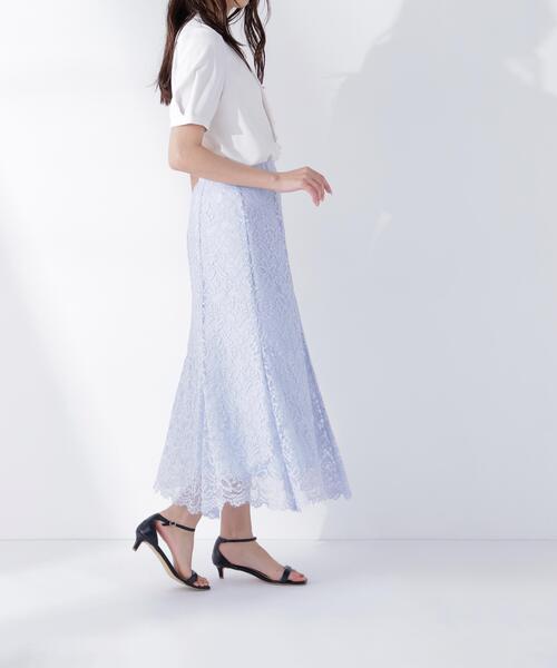 NATURAL BEAUTY BASIC(ナチュラルビューティーベーシック)の「◇レースマーメイドスカート(スカート・レディース・チャコールグレー/オフホワイト/ブルー/ブルー系その他2/ホワイト系その他2/グレー系その他2・MEDIUM/P/S)」の7枚目の写真