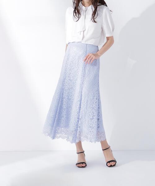 NATURAL BEAUTY BASIC(ナチュラルビューティーベーシック)の「◇レースマーメイドスカート(スカート・レディース・チャコールグレー/オフホワイト/ブルー/ブルー系その他2/ホワイト系その他2/グレー系その他2・MEDIUM/P/S)」の8枚目の写真