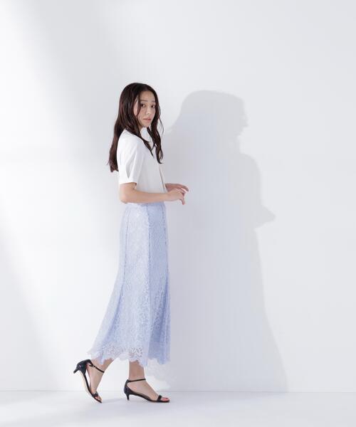 NATURAL BEAUTY BASIC(ナチュラルビューティーベーシック)の「◇レースマーメイドスカート(スカート・レディース・チャコールグレー/オフホワイト/ブルー/ブルー系その他2/ホワイト系その他2/グレー系その他2・MEDIUM/P/S)」の9枚目の写真