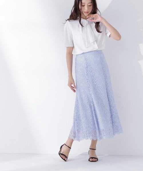 NATURAL BEAUTY BASIC(ナチュラルビューティーベーシック)の「◇レースマーメイドスカート(スカート・レディース・チャコールグレー/オフホワイト/ブルー/ブルー系その他2/ホワイト系その他2/グレー系その他2・MEDIUM/P/S)」の5枚目の写真