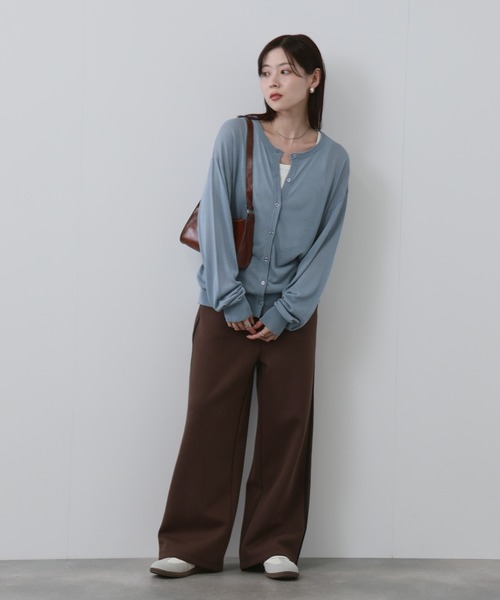 NAVY(ネイビー)の「NAVY シアーニットクルーネックカーディガン(カーディガン/ボレロ・レディース・ホワイト/サックスブルー/ブラック/ベージュ・FREE)」の14枚目の写真