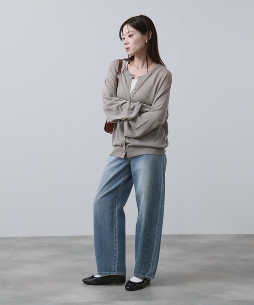 NAVY(ネイビー)の「NAVY シアーニットクルーネックカーディガン(カーディガン/ボレロ・レディース・ホワイト/サックスブルー/ブラック/ベージュ・FREE)」の20枚目の写真
