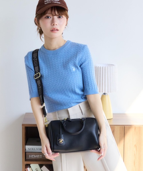 BEVERLY HILLS POLO CLUB(ビバリーヒルズポロクラブ)の「【BEVERLY HILLS POLO CLUB / ビバリーヒルズ ポロクラブ】2way Mini Boston Bag / 2way ミニボストンバッグ(ショルダーストラップ付)(ショルダーバッグ・レディース・ライトブルー/アイボリー/グレイッシュベージュ/ブラック・FREE)」の1枚目の写真