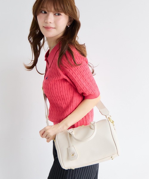 BEVERLY HILLS POLO CLUB(ビバリーヒルズポロクラブ)の「【BEVERLY HILLS POLO CLUB / ビバリーヒルズ ポロクラブ】2way Mini Boston Bag / 2way ミニボストンバッグ(ショルダーストラップ付)(ショルダーバッグ・レディース・ライトブルー/アイボリー/グレイッシュベージュ/ブラック・FREE)」の5枚目の写真