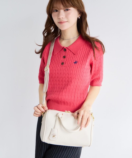 BEVERLY HILLS POLO CLUB(ビバリーヒルズポロクラブ)の「【BEVERLY HILLS POLO CLUB / ビバリーヒルズ ポロクラブ】2way Mini Boston Bag / 2way ミニボストンバッグ(ショルダーストラップ付)(ショルダーバッグ・レディース・ライトブルー/アイボリー/グレイッシュベージュ/ブラック・FREE)」の6枚目の写真