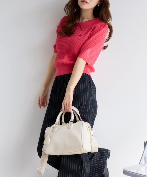 BEVERLY HILLS POLO CLUB(ビバリーヒルズポロクラブ)の「【BEVERLY HILLS POLO CLUB / ビバリーヒルズ ポロクラブ】2way Mini Boston Bag / 2way ミニボストンバッグ(ショルダーストラップ付)(ショルダーバッグ・レディース・ライトブルー/アイボリー/グレイッシュベージュ/ブラック・FREE)」の7枚目の写真