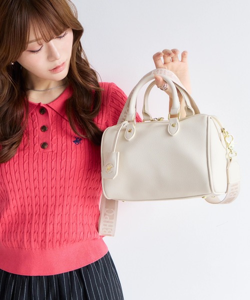 BEVERLY HILLS POLO CLUB(ビバリーヒルズポロクラブ)の「【BEVERLY HILLS POLO CLUB / ビバリーヒルズ ポロクラブ】2way Mini Boston Bag / 2way ミニボストンバッグ(ショルダーストラップ付)(ショルダーバッグ・レディース・ライトブルー/アイボリー/グレイッシュベージュ/ブラック・FREE)」の8枚目の写真