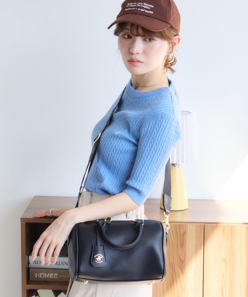 BEVERLY HILLS POLO CLUB(ビバリーヒルズポロクラブ)の「【BEVERLY HILLS POLO CLUB / ビバリーヒルズ ポロクラブ】2way Mini Boston Bag / 2way ミニボストンバッグ(ショルダーストラップ付)(ショルダーバッグ・レディース・ライトブルー/アイボリー/グレイッシュベージュ/ブラック・FREE)」の9枚目の写真