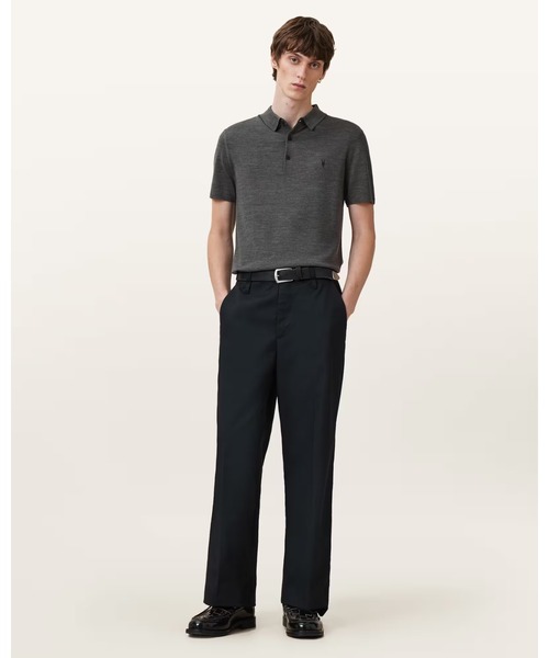 ALLSAINTS(オールセインツ)の「MODE MERINO SHORT SLEEVE RAMSKULL POLO SHIRT | モード メリノ 半袖 ラムスカル ポロシャツ(ポロシャツ・メンズ・グレー系その他・S/M/XL/L/XS)」の3枚目の写真