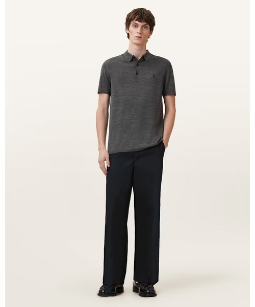 ALLSAINTS(オールセインツ)の「MODE MERINO SHORT SLEEVE RAMSKULL POLO SHIRT | モード メリノ 半袖 ラムスカル ポロシャツ(ポロシャツ・メンズ・グレー系その他・S/M/XL/L/XS)」の4枚目の写真