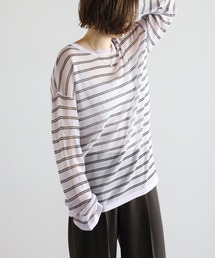 Bonjour Sagan（ボンジュールサガン）の「シアーマルチボーダーサマーニット（ニット/セーター）」