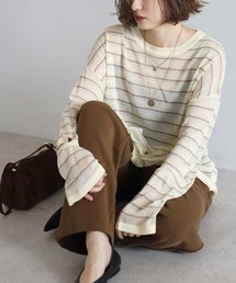 Bonjour Sagan（ボンジュールサガン）の「シアーマルチボーダーサマーニット（ニット/セーター）」