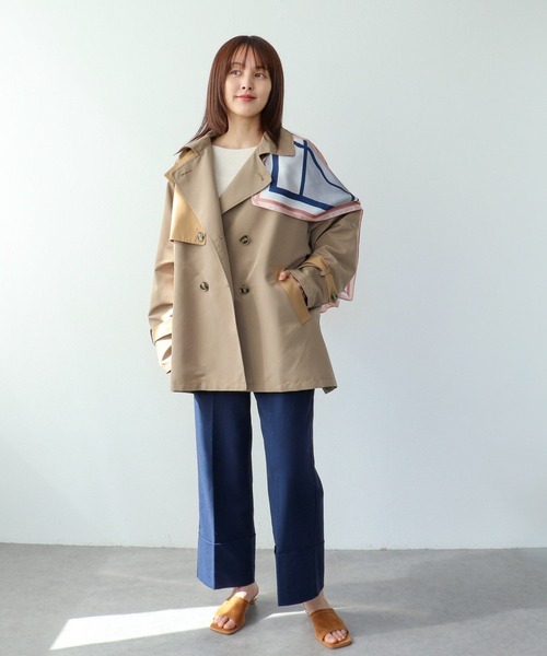 Three Four Time（ｽﾘｰﾌｫｰﾀｲﾑ）の「バイカラーショートトレンチコート（トレンチコート・レディース・ベージュ・FREE）」の11枚目の写真