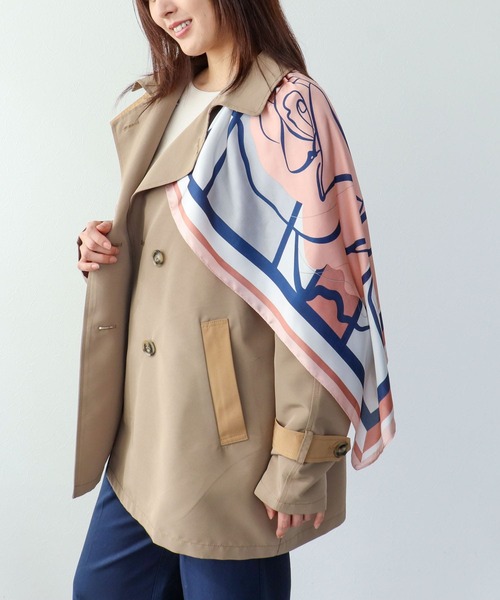 Three Four Time（ｽﾘｰﾌｫｰﾀｲﾑ）の「バイカラーショートトレンチコート（トレンチコート・レディース・ベージュ・FREE）」の13枚目の写真