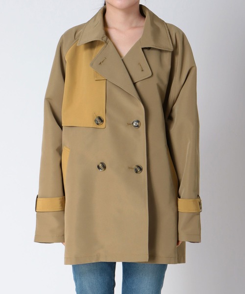 Three Four Time（ｽﾘｰﾌｫｰﾀｲﾑ）の「バイカラーショートトレンチコート（トレンチコート・レディース・ベージュ・FREE）」の15枚目の写真