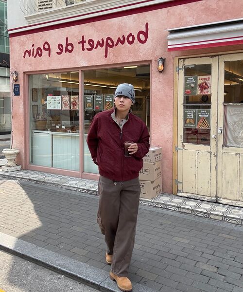 INDUST(インダスト)の「ピグメントウォッシュドカーブワイドパンツ_ブラウン(その他パンツ・レディース・ブラウン・1(S)/2(M)/3(L))」の3枚目の写真