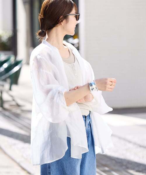 SLOBE IENA(スローブイエナ)の「《追加》ラミースキッパーシャツ(シャツ/ブラウス・レディース・ホワイト/ピンク/ブラック/サックスブルー・FREE)」の15枚目の写真