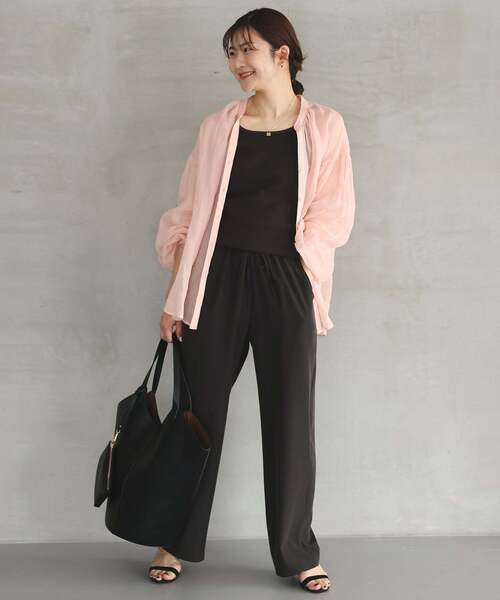 SLOBE IENA(スローブイエナ)の「《追加》ラミースキッパーシャツ(シャツ/ブラウス・レディース・ホワイト/ピンク/ブラック/サックスブルー・FREE)」の12枚目の写真