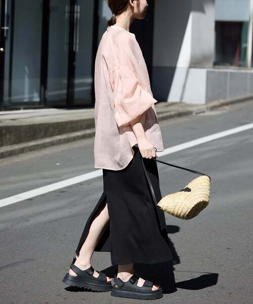 SLOBE IENA(スローブイエナ)の「《追加》ラミースキッパーシャツ(シャツ/ブラウス・レディース・ホワイト/ピンク/ブラック/サックスブルー・FREE)」の15枚目の写真