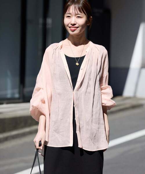 SLOBE IENA(スローブイエナ)の「《追加》ラミースキッパーシャツ(シャツ/ブラウス・レディース・ホワイト/ピンク/ブラック/サックスブルー・FREE)」の17枚目の写真