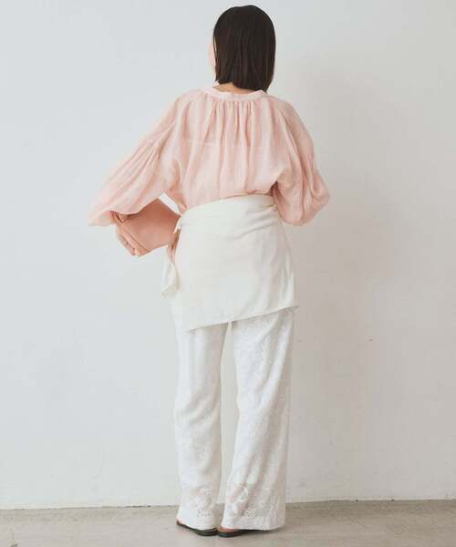 SLOBE IENA(スローブイエナ)の「《追加》ラミースキッパーシャツ(シャツ/ブラウス・レディース・ホワイト/ピンク/ブラック/サックスブルー・FREE)」の20枚目の写真