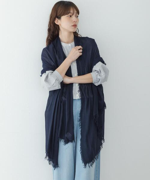 URBAN RESEARCH Sonny Label（アーバンリサーチサニーレーベル）の「イタリア製なめらかレーヨンストール（ストール/ショール・レディース・ベージュ/ネイビー/グレー・ONE）」の13枚目の写真