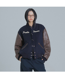 FRANTICSERVICE（フランティックサービス）の「ハンドドローイングバスティジャケット - ネイビー（スタジャン）」