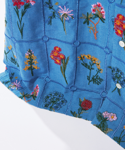 JOURNAL STANDARD(ジャーナルスタンダード)の「フラワー エンブロイダリー 半袖 シャツ(シャツ/ブラウス・メンズ・ブラック/ブルー系その他・LARGE/MEDIUM)」の6枚目の写真