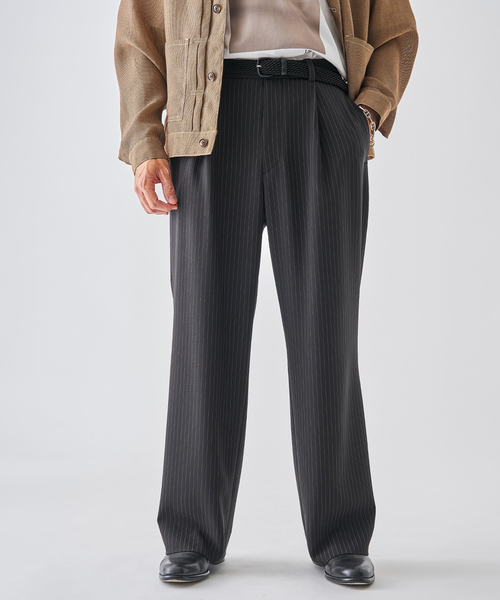 EDIFICE（エディフィス）の「ストライプ サイド アジャスト ワイド パンツ（その他パンツ・メンズ・ブラック/チャコールグレー・SMALL/MEDIUM/LARGE）」の3枚目の写真