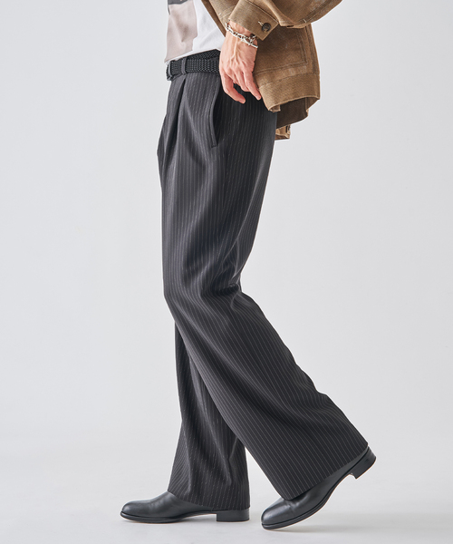 EDIFICE（エディフィス）の「ストライプ サイド アジャスト ワイド パンツ（その他パンツ・メンズ・ブラック/チャコールグレー・SMALL/MEDIUM/LARGE）」の5枚目の写真
