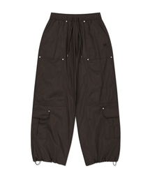 TAG DOUBLE KNEE NYLON PANTS - BROWN