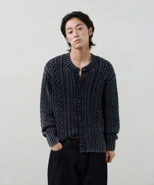 NOUN(ノウン)の「faded cable knit (black)(カーディガン/ボレロ・メンズ・その他・1/2)」の5枚目の写真